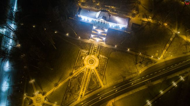 Lidzbark Warminski, 19.12.2017 r. centrum miasta noca. EU, PL, warm-maz. Lotnicze